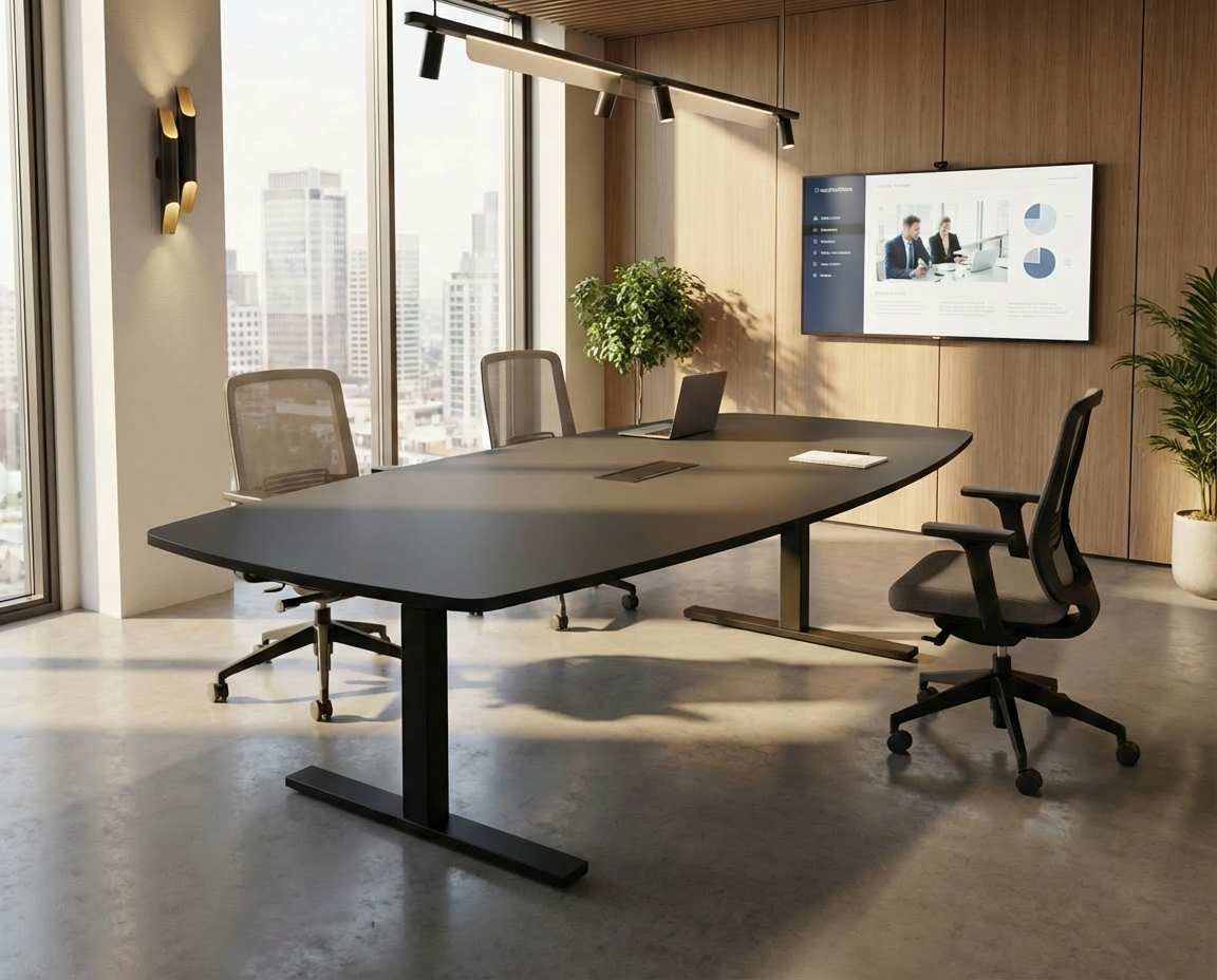 T-Easy båtform 240cm. Bordplate: Svart