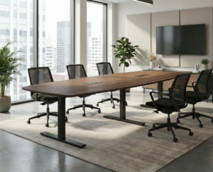 T-Easy båtform 300cm. Bordplate: Walnut