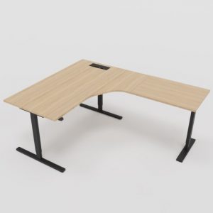 IDT elektrisk hev/senk vinkel. Bordplate: Eik