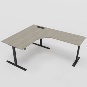 IDT elektrisk hev/senk vinkel. Bordplate: Grey Wood