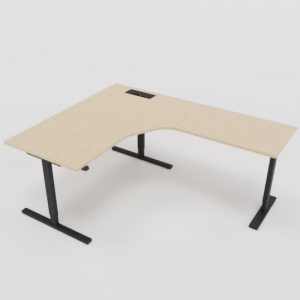 IDT elektrisk hev/senk vinkel. Bordplate: Sand Ash