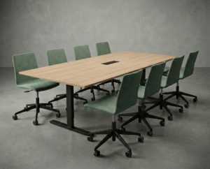 T-Easy Møtebord. Bordplate: Sand ask. Flere størrelser.