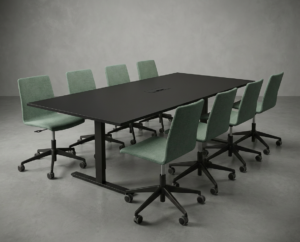 T-Easy Møtebord. Bordplate: Svart. Flere størrelser.