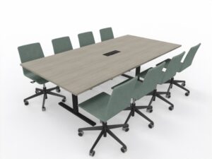 T-Easy møtebord. Bordplate: Grey Wood