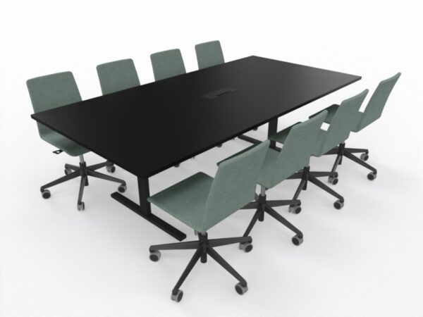 T-Easy møtebord. Bordplate: HPL Fenix svart