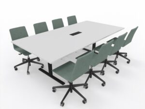 T-Easy møtebord. Bordplate: Hvit