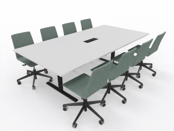 T-Easy møtebord. Bordplate: Hvit