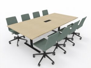 T-Easy møtebord. Bordplate: Hvit Eik
