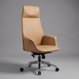 Preto konferansestol. Brunt skinn