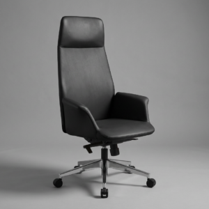 Preto konferansestol. Svart skinn