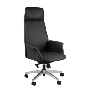 Preto konferansestol. Svart skinn