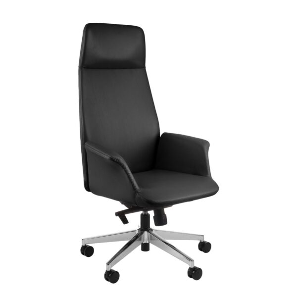 Preto konferansestol. Svart skinn