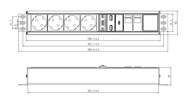Møterom Connect. 4 Strøm, HDMI, 2 nettverk (RJ45), 2 USB og 1 USB-C - Bilde 2