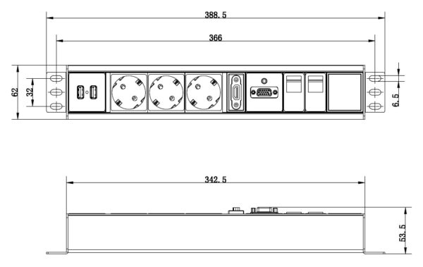 Møterom Multi. 3 Strøm, VGA, HDMI, 2 nettverk (RJ45) og 2 USB. - Bilde 3