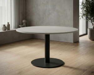 Forum møtebord. Bordplate Ø70cm til Ø160cm. Farge: Perlegrå