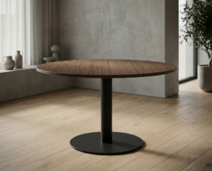 Forum møtebord. Bordplate Ø70cm til Ø160cm. Farge: Walnut