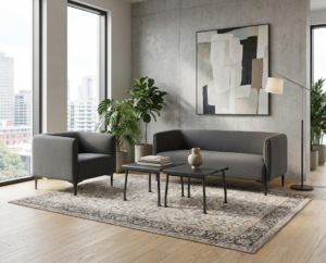 Degvold S-83 sofa og stol. Mørk Grå