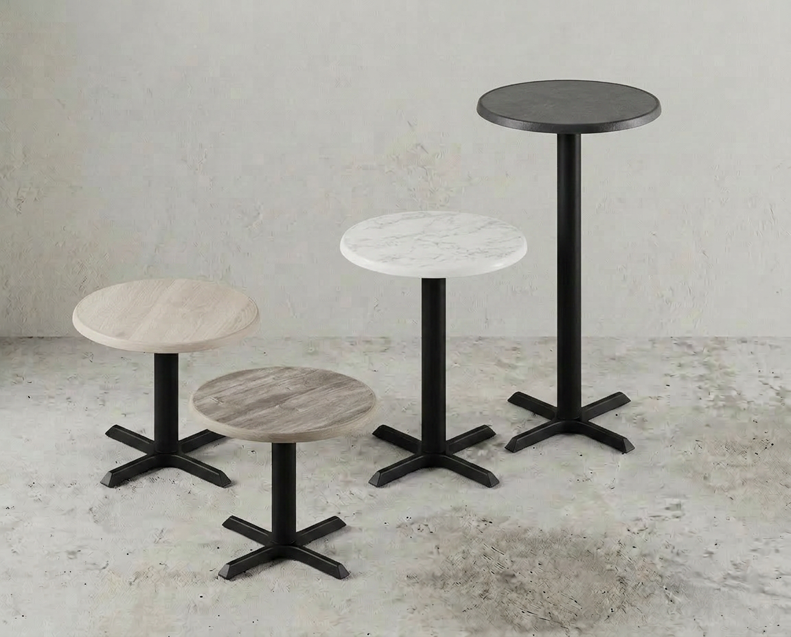 Kafèbord utendørs. Ø60cm. Flere høyder og farger.